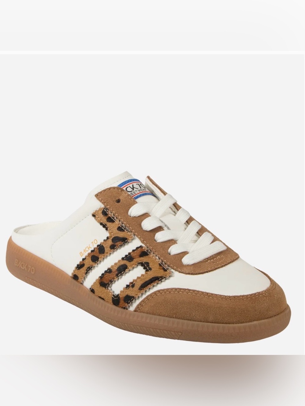 Anthropologie Back 70 Easter in White Leopard Backless Sneakers - Picture 13 of 13